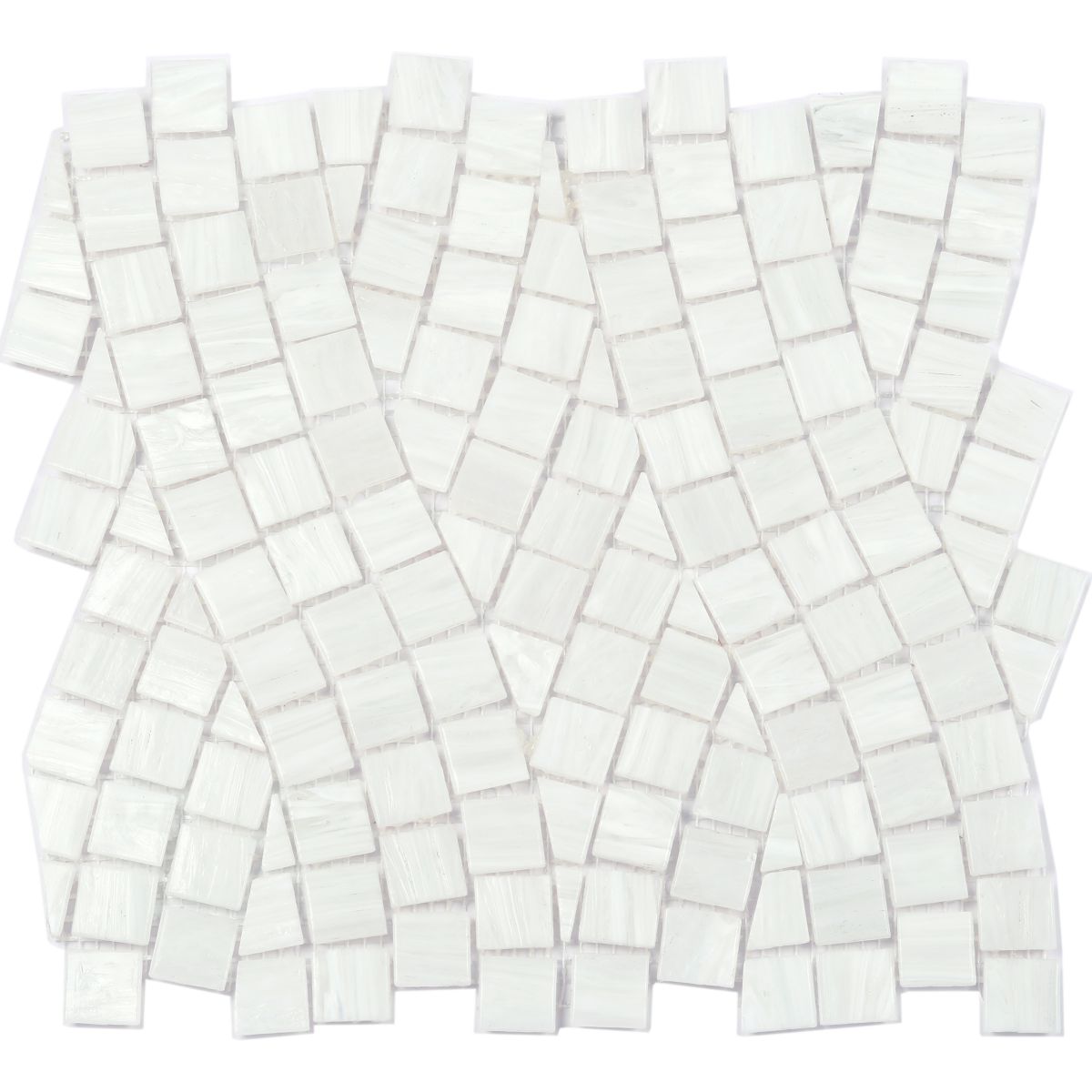 Hot Melt Glass Mosaic Design Pattern Pave- White