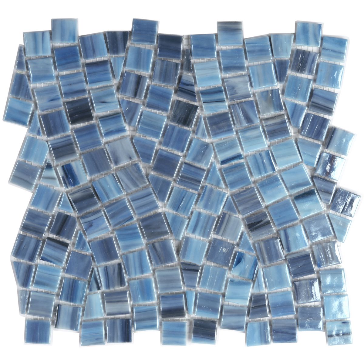 Hot Melt Glass Mosaic Design Pattern Pave- Blue