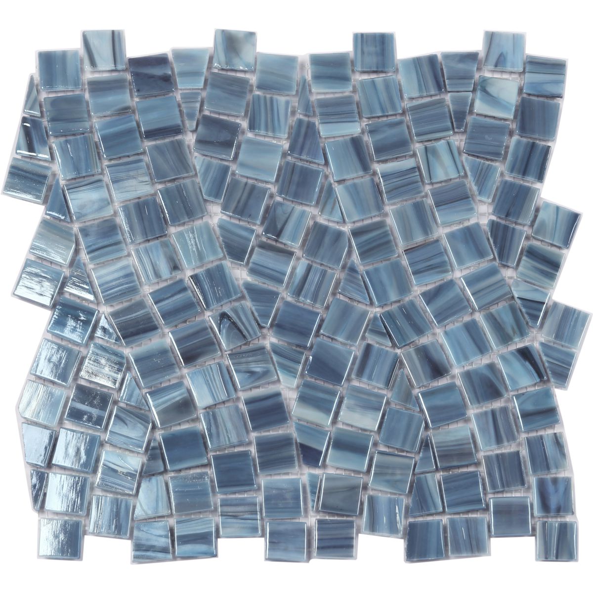 Hot Melt Glass Mosaic Design Pattern Pave- Blue Mix