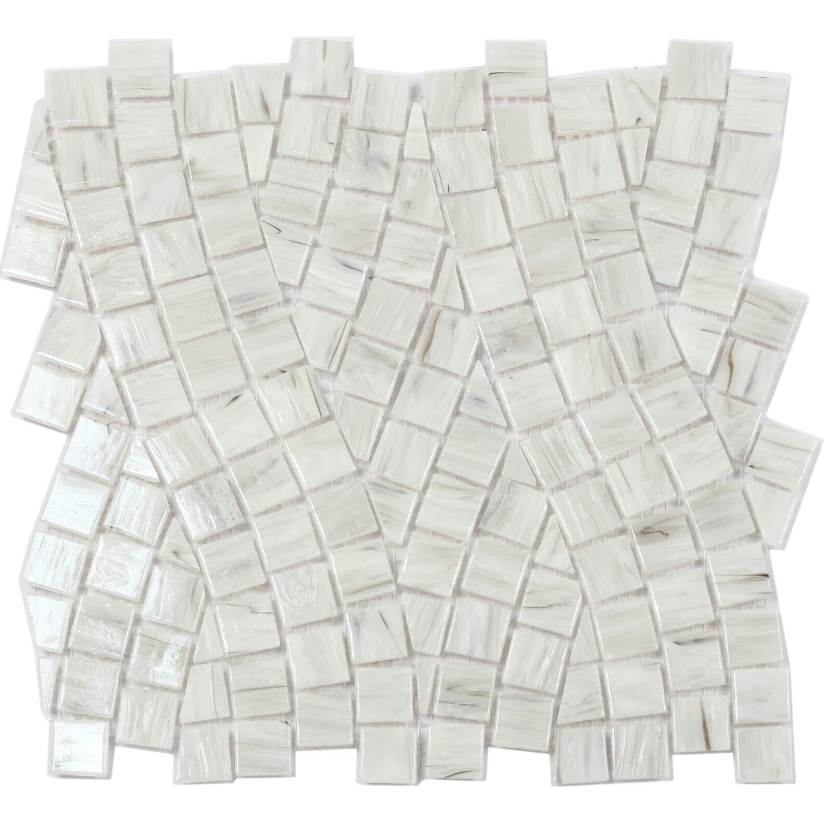 Hot Melt Glass Mosaic Design Pattern Pave- White Mix